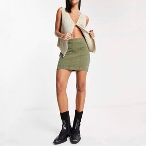 Free People Sage Green Mini Skirt